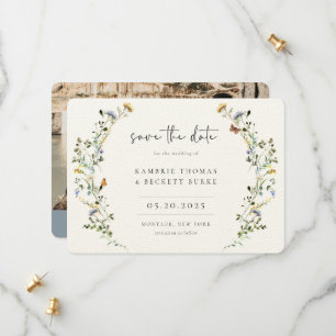 Wild Meadow Wreath Floral Photo Save The Date