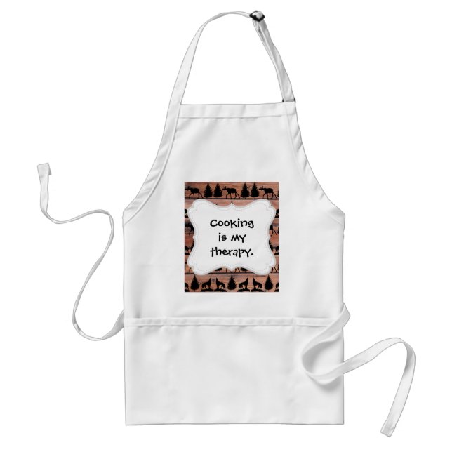 Wild Moose Wolf Wilderness Mountain Cabin Rustic Standard Apron (Front)