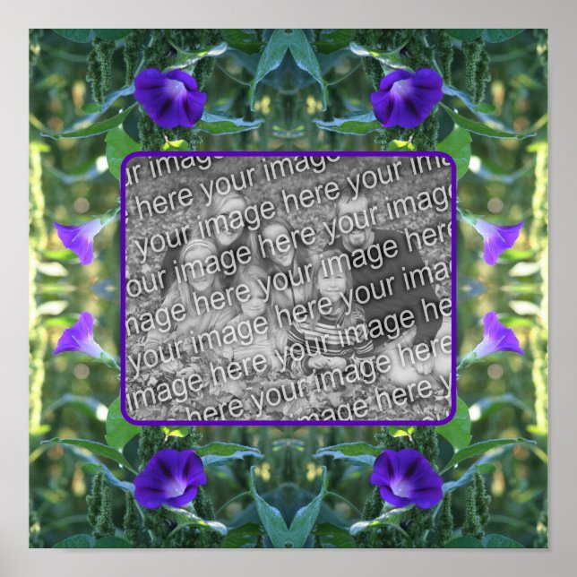 Wild Morning Glory Flowers Frame Add Your Photo Poster (Front)