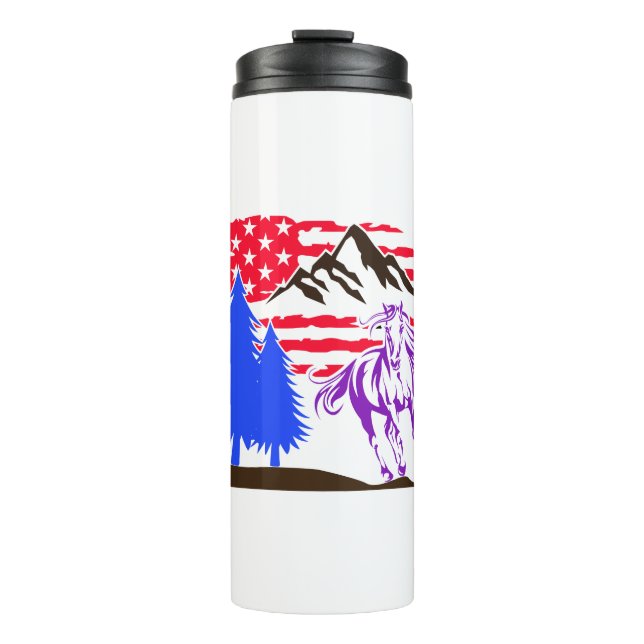 Wild Mountain Horse Galloping Thermal Tumbler (Front)