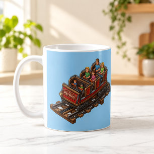 Wild Mouse Roller Coaster Family Ride Pixel Mug