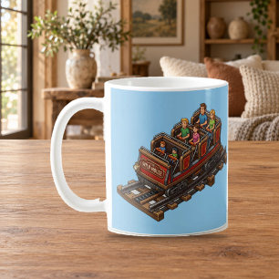 Wild Mouse Roller Coaster Family Ride Pixel Mug