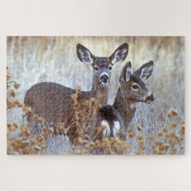 Wild Mule Deer Pair | California Jigsaw Puzzle (Horizontal)