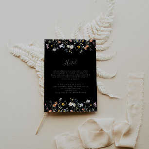 Wild Multicolor Floral Black Hotel  Enclosure Card