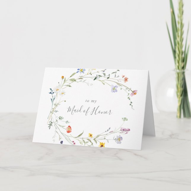 Wild Multicolor Floral Bridal Party Thank You (Front)