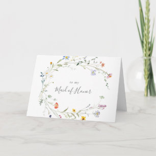 Wild Multicolor Floral Bridal Party Thank You Card