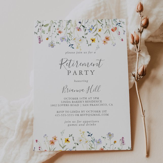 Wild Multicolor Floral Retirement Party Invitation (Creator Uploaded)