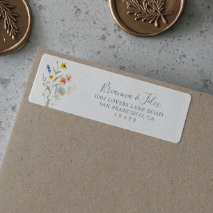 Wild Multicolor Floral Return Address Label