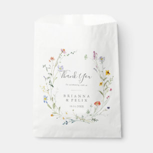 Wild Multicolor Floral Thank You Wedding Favour Bag