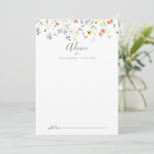 Wild Multicolor Floral Wedding Advice Card
