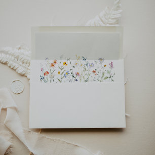 Wild Multicolor Floral Wedding Invitation Envelope