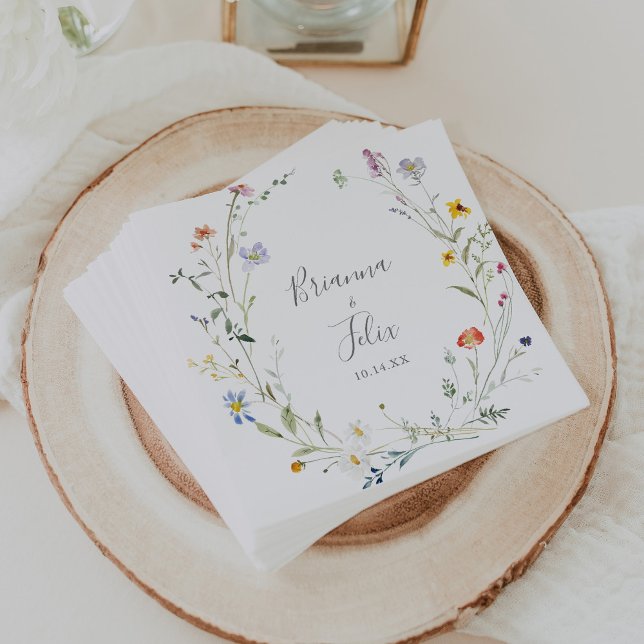 Wild Multicolor Floral Wedding Napkin (Creator Uploaded)
