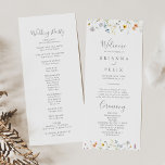 Wild Multicolor Floral Wedding Program<br><div class="desc">This wild multicolor floral wedding program is perfect for a rustic wedding. The design features watercolor pink,  blush,  purple,  navy and white elegant flowers with emerald green leaves.</div>
