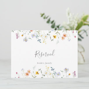 Wild Multicolor Floral Wedding Reserved Sign
