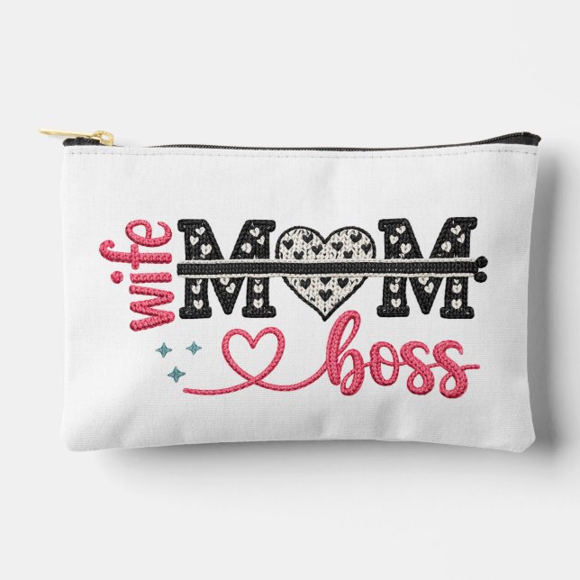 Wild Mum Boss Heart Accessory Pouch (Front)