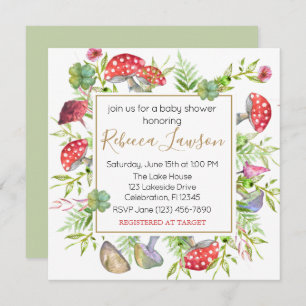 Wild Mushroom Baby Shower Invitation