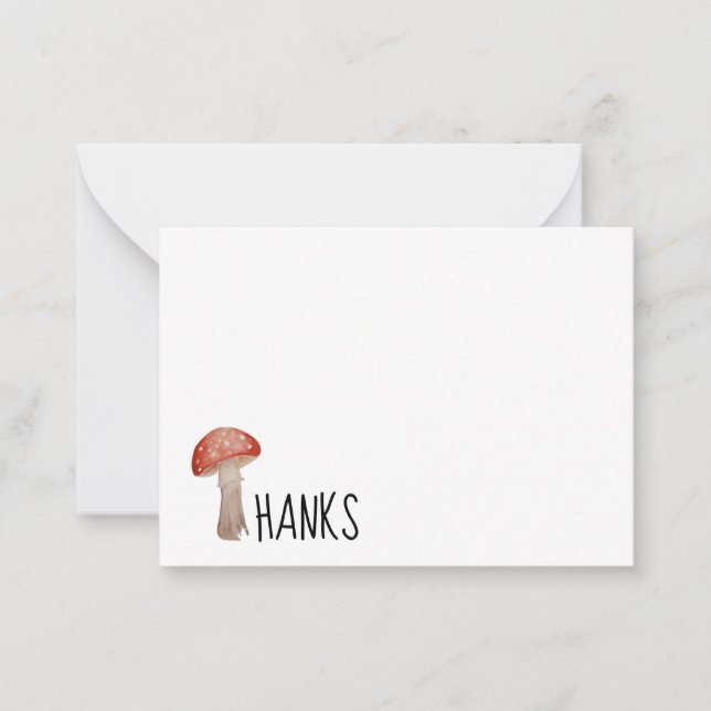 Wild Mushroom Thank You Note Card (Front)