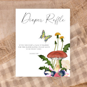 Wild mushrooms baby shower Diaper raffle Poster