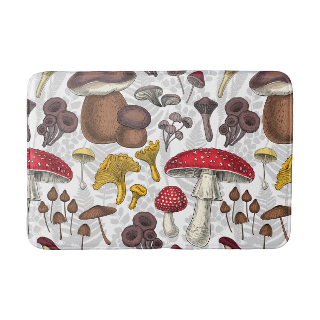 Wild mushrooms bath mat (Front)