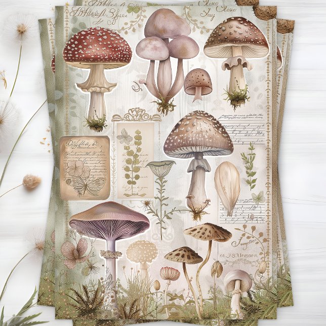 WILD MUSHROOMS DECOUPAGE TISSUE PAPER (WILD MUSHROOMS DECOUPAGE TISSUE PAPER)
