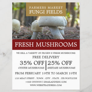 Wild Mushrooms, Mushroom Farmer Advertising Flyer
