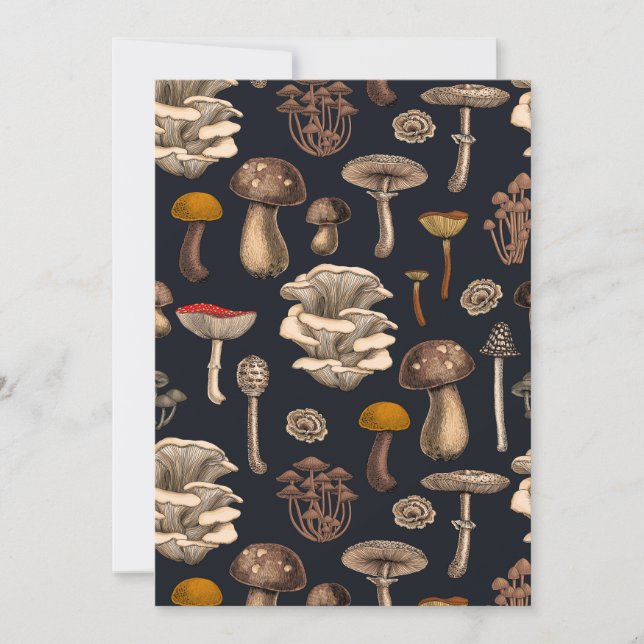 Wild Mushrooms  on graphite black (Front)