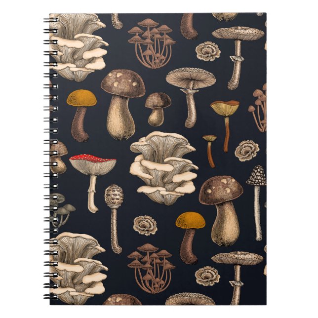 Wild Mushrooms  on graphite black Notebook (Front)