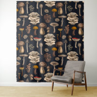 Wild Mushrooms  on graphite black