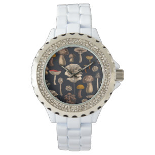 Wild Mushrooms  on graphite black Watch