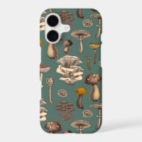 Wild Mushrooms  on pine green