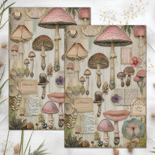 WILD MUSHROOMS POSTER DECOUPAGE TISSUE PAPER