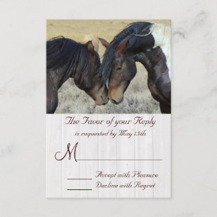 WIld Mustang Horse Wedding RSVP Cards