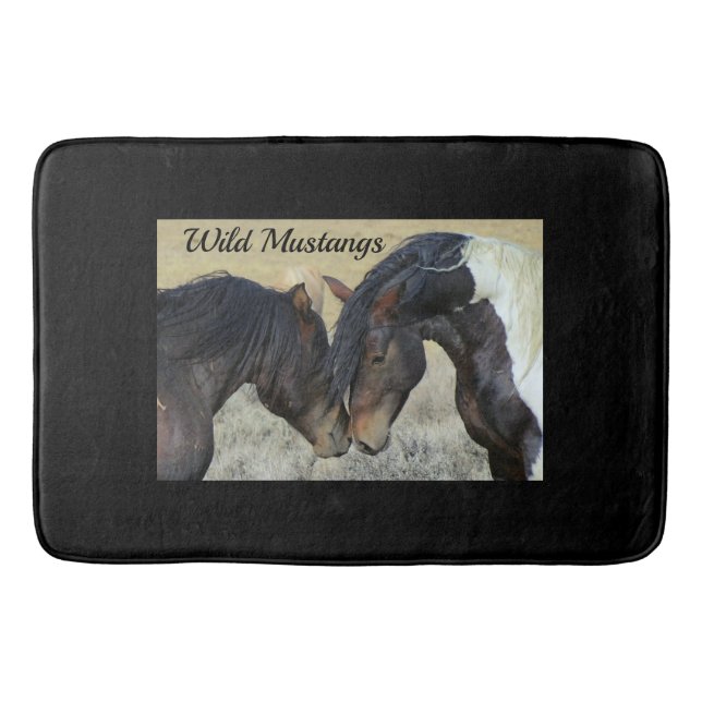 Wild Mustang Horses Bath Mat (Front)