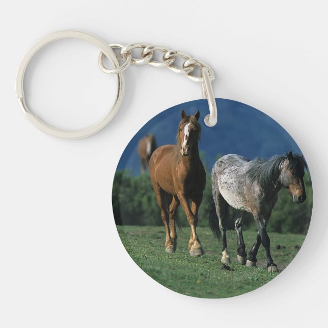 Wild Mustang Horses Key Ring (Front)