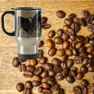 Wild Mustang Horses Nuzzling Travel Mug 14 ounce