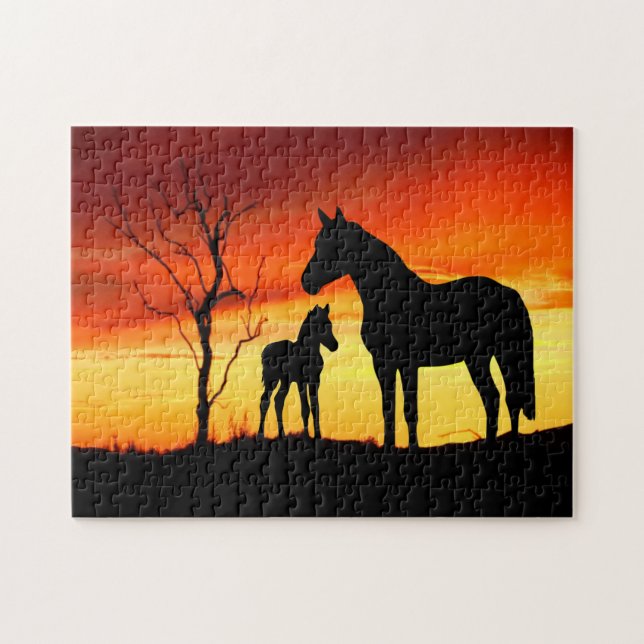 Wild Mustang Mare and Foal Jigsaw Puzzle (Horizontal)