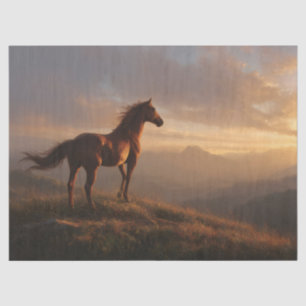 Wild Mustang Watching the Sun Set Decoupage Tissue Paper