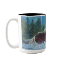 Wild Mustangs In The Rain Coffee Mug