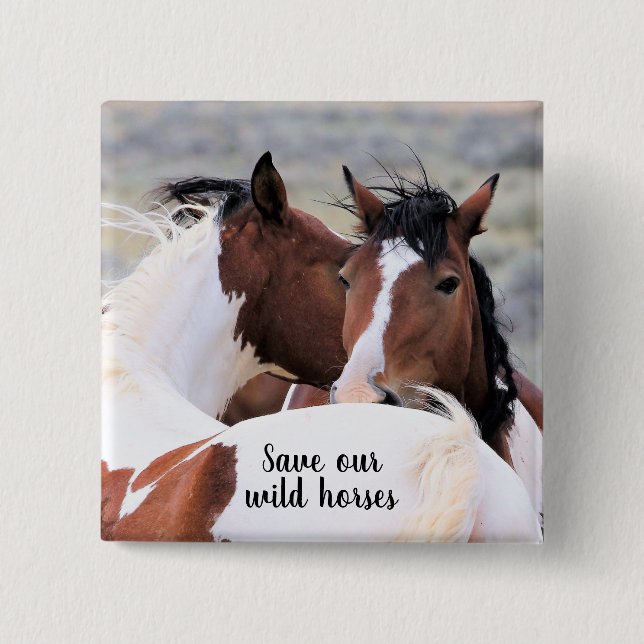 Wild Mustangs of the West 15 Cm Square Badge (Front)