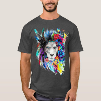 Wild Natural Colourful Lion  T-Shirt