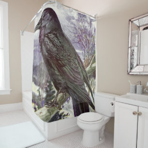 Wild Nature Art - The Raven  Shower Curtain