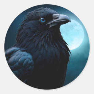 Wild Nature Birds Moon Crow-Raven Stickers