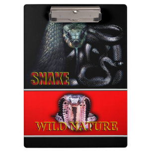 WILD NATURE - black SNAKE design collection Clipboard