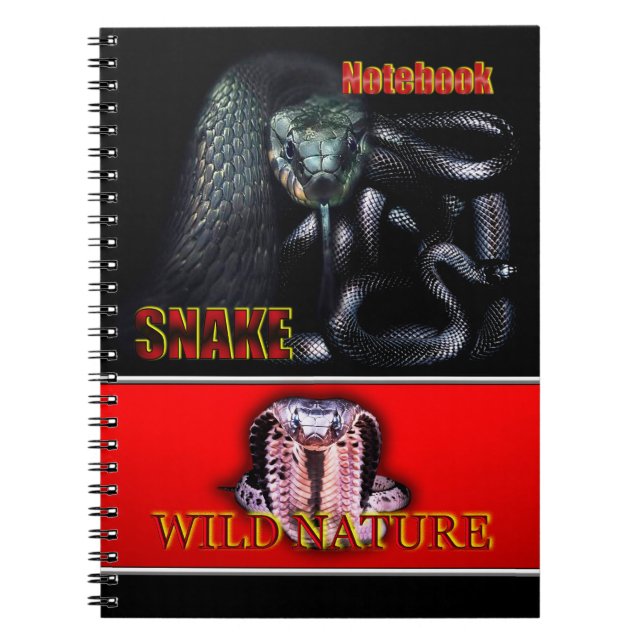 WILD NATURE - black SNAKE design collection Notebook (Front)