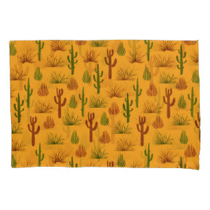 Wild Nature Cactus Bushes Pattern Pillowcase