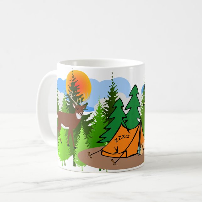 Wild Nature Camping Forest Adventure Outdoor  Coffee Mug (Front Left)