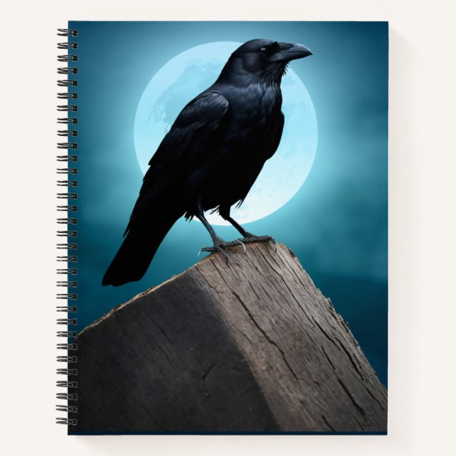 Wild Nature Crow-Raven Notepad Notebook (Front)