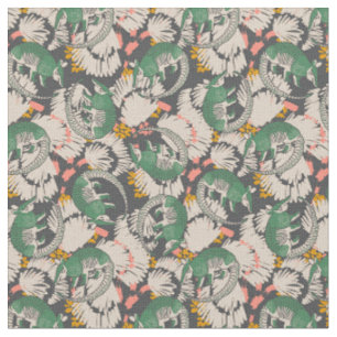 Wild nature exotic animal armadillo - Emerald gree Fabric