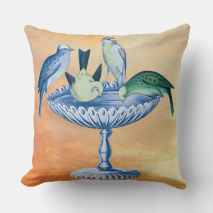 Wild Nature - Garden Birdbath Birds Cushion