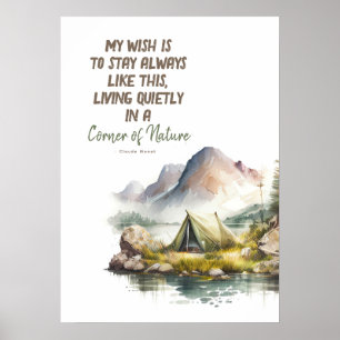 Wild Nature Living Inspired Camping Quotes Poster